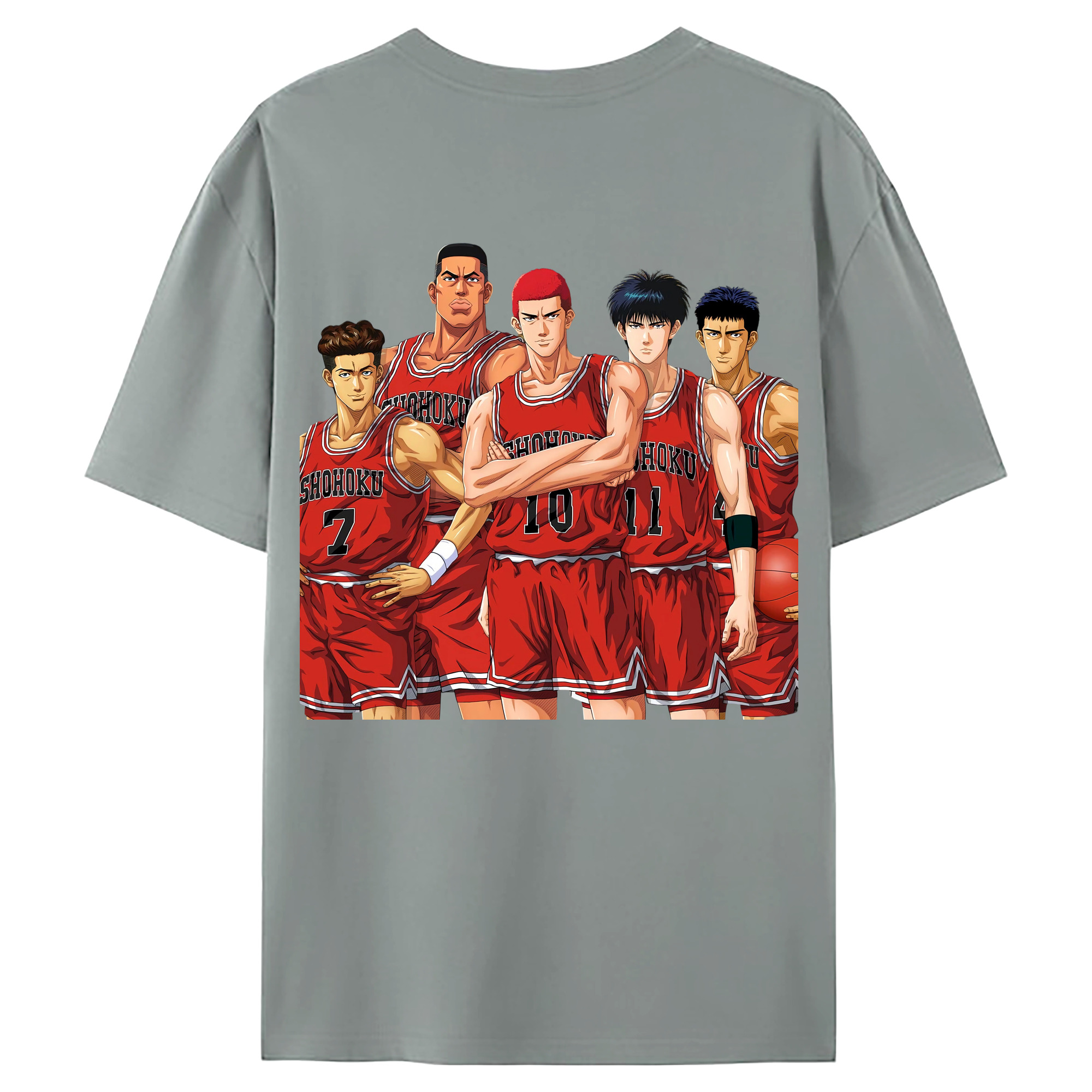 （画像用） SLAM DUNK／スラムダンク 綿100％ メンズ半袖Tシャツ（バックプリント） 通気性